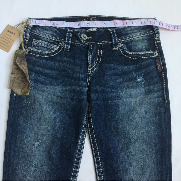 Silver Jeans Tuesday Crop Denim Jeans Size 27 - Picture 13 of 17